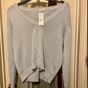 Blue v neck oversized sweatshirt